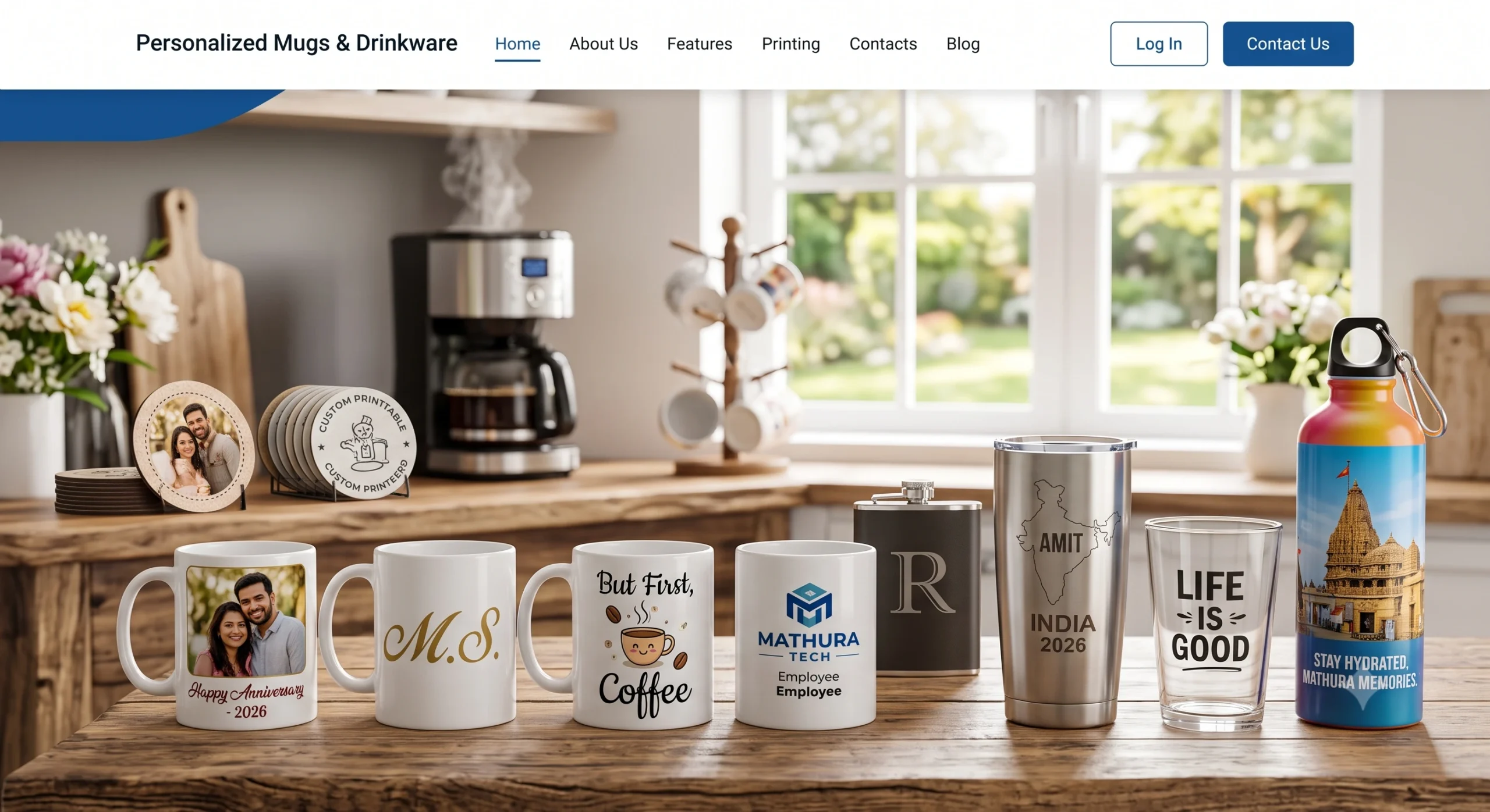 Start your day right! We offer custom-printed ceramic mugs, magic (color-changing) mugs, and travel sippers featuring high-resolution sublimation prints.