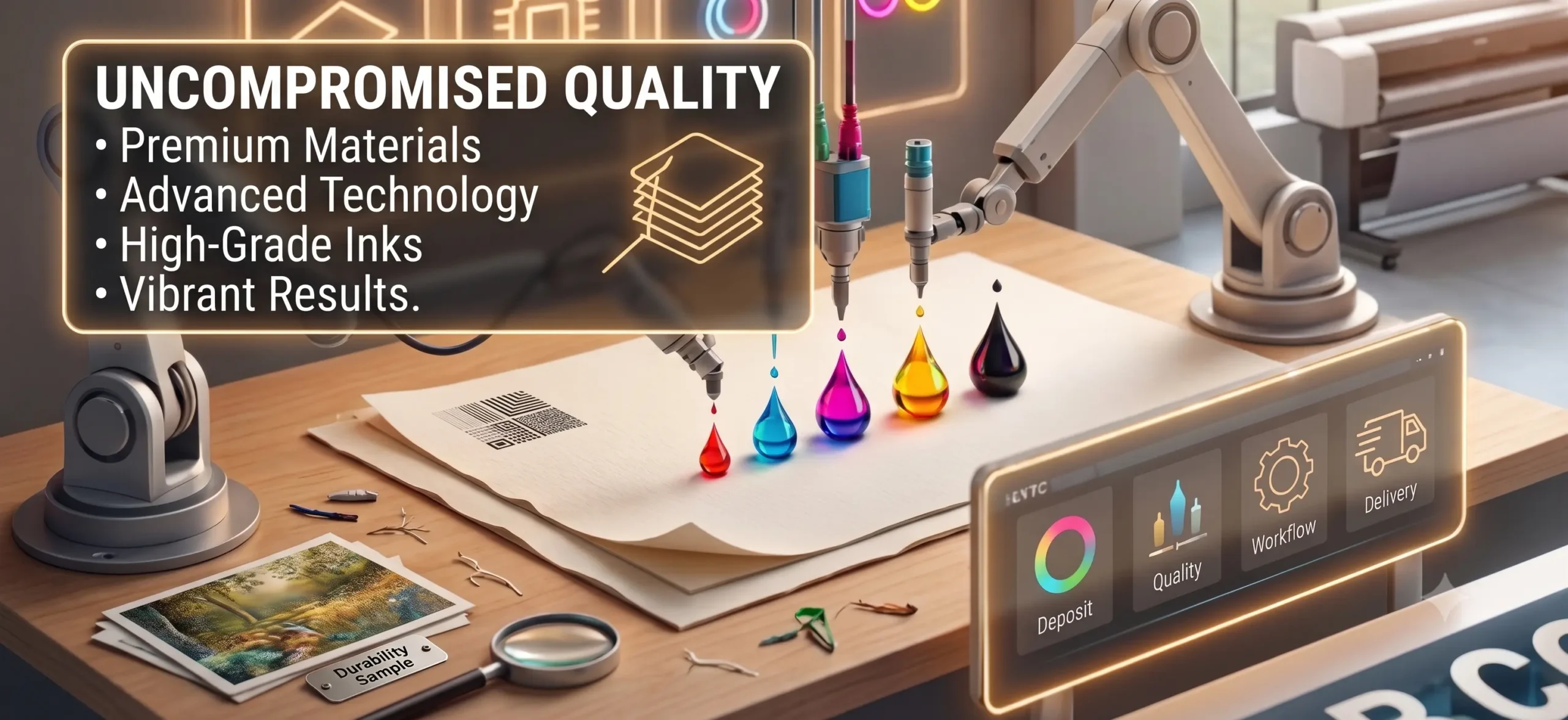 We use premium materials, the latest printing technology, and high-grade inks to ensure vibrant and long-lasting results